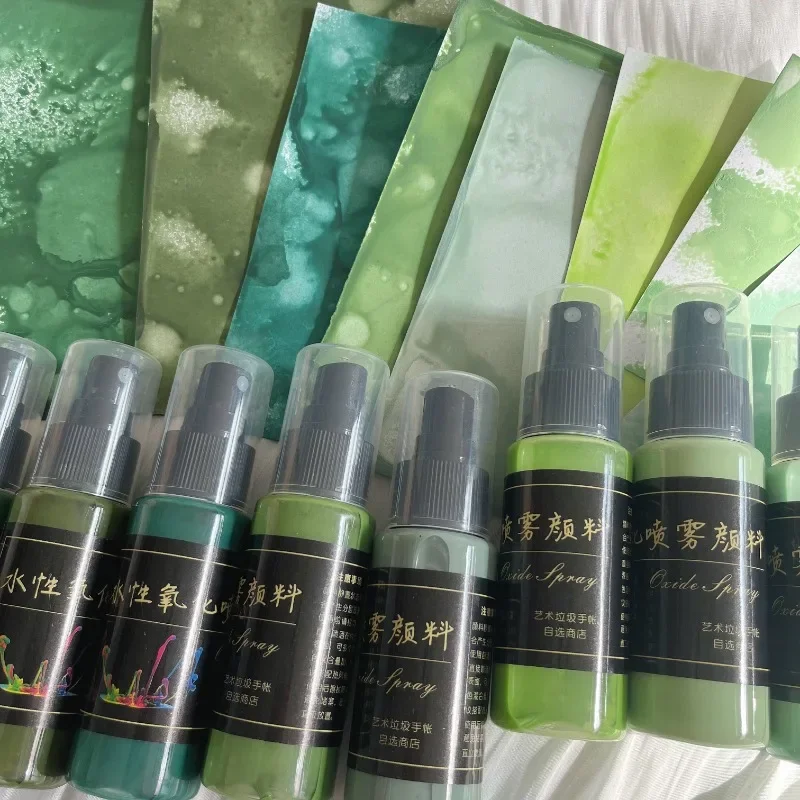 

60 мл зеленая серия, окислеющий спрей на водной основе, пигмент, сделай сам, ручная книга, винтажный коллаж, художественная живопись, акварель, краска, чернила