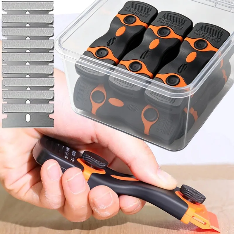 Multi-Purpose Razor Blade Scraper Double Ended Blades Gule Remover Car Window Vinyl Film Sticker Scrapers Hand Cleaning Tools