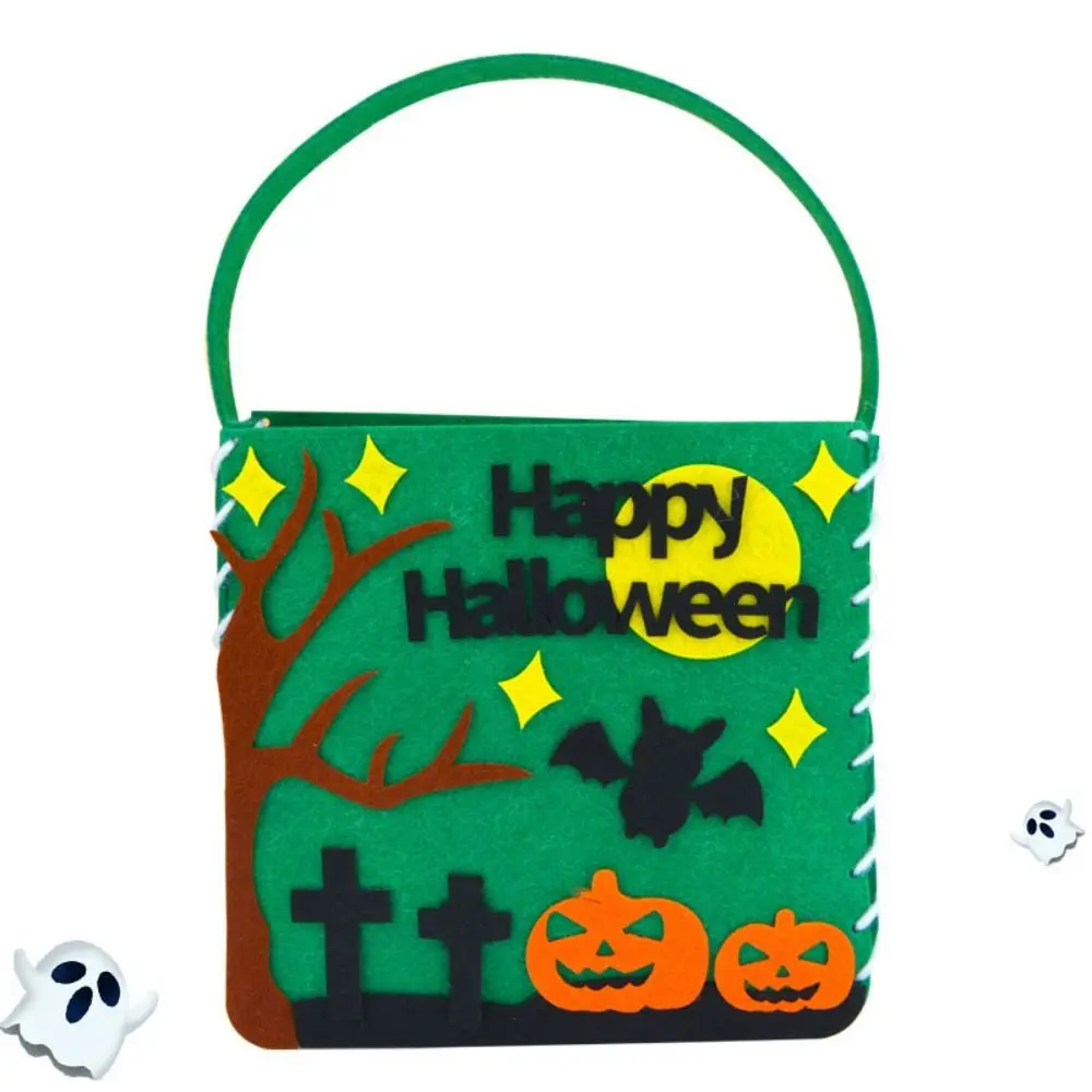 Tecido não tecido diy saco de doces de halloween truque ou deleite saco de abóbora diy saco de truque ou deleite eva bolsa de abóbora