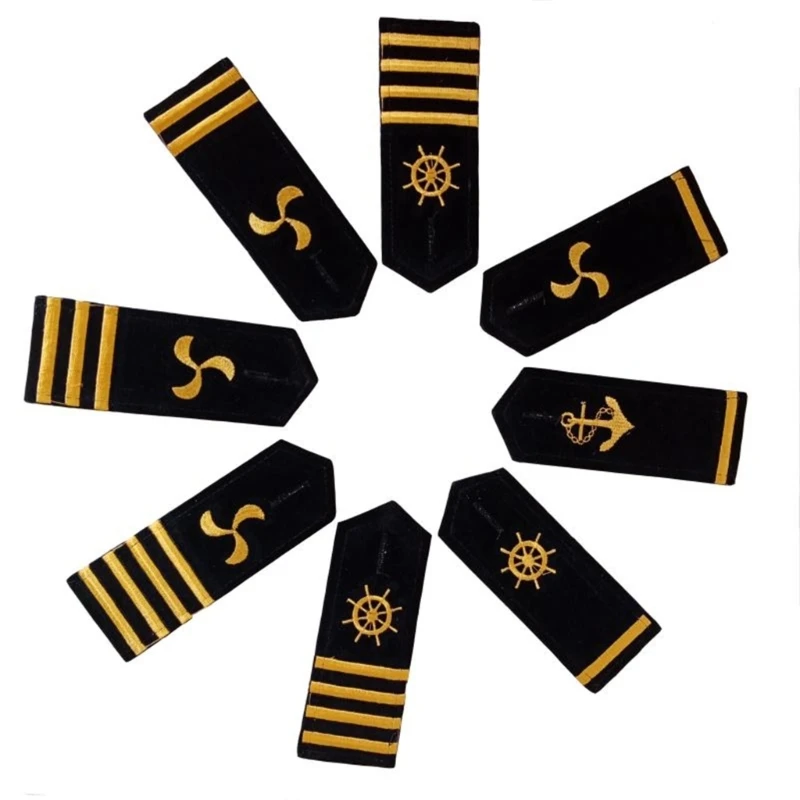 Épaulettes marin professionnel, uniforme capitaine, barres d'épaule uniformes pour les performances sur scène, membre