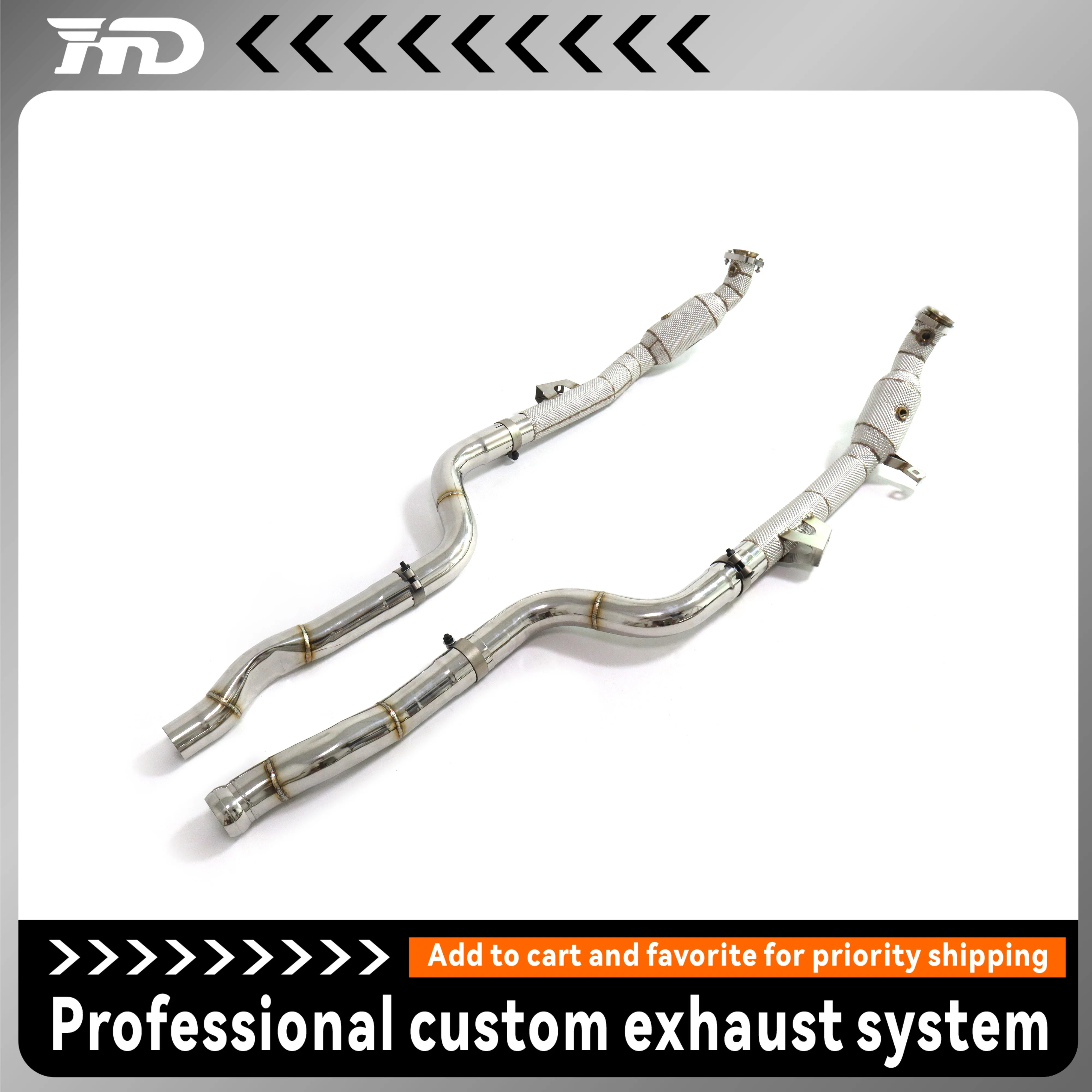 HMD Downpipe For Mercedes-Benz CLS63/CLS63S C218 AMG 5.5T 2007-2017 Stainless Steel Exhaust Pipe car Exhaust System