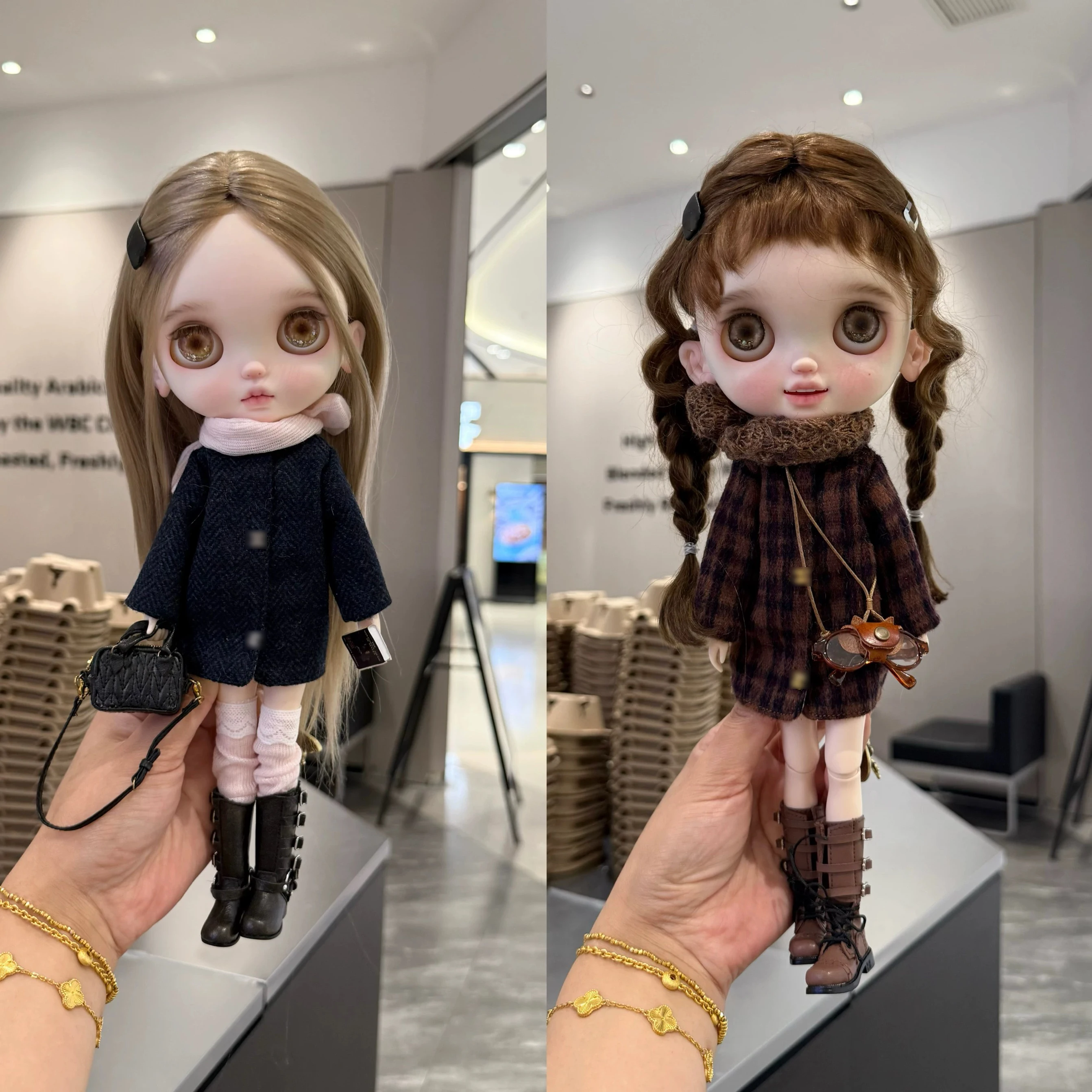 

ICY DBS Blyth Doll Clothe Fashion College Style English Jacket + Scarf + Socks Set For 19 Joints OB24 Azone Doll Daily Dress Up