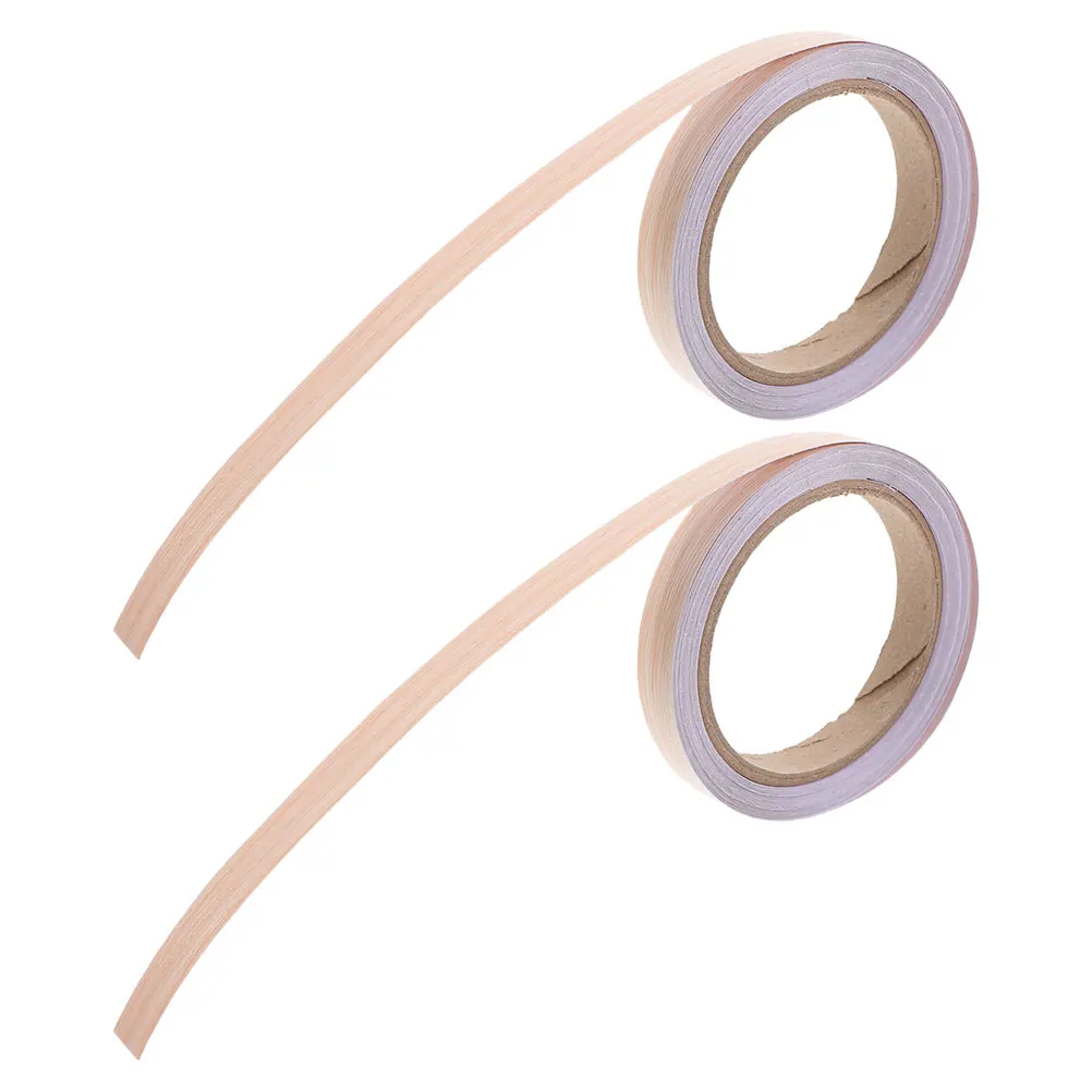 

2 Roll Wood Grain Edge Strip Adhesive Banding Tapes Strapping Khaki Pvc Decoration