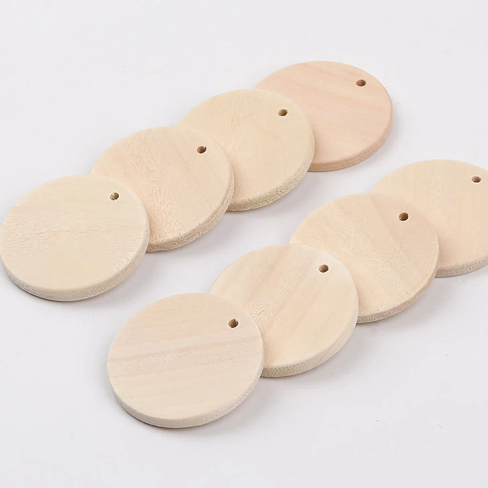 

Round Wood Slices Keychain Blank Wooden Discs Home Decor Unfinished Key Rings Hanging Accessories Car Key Chains Children