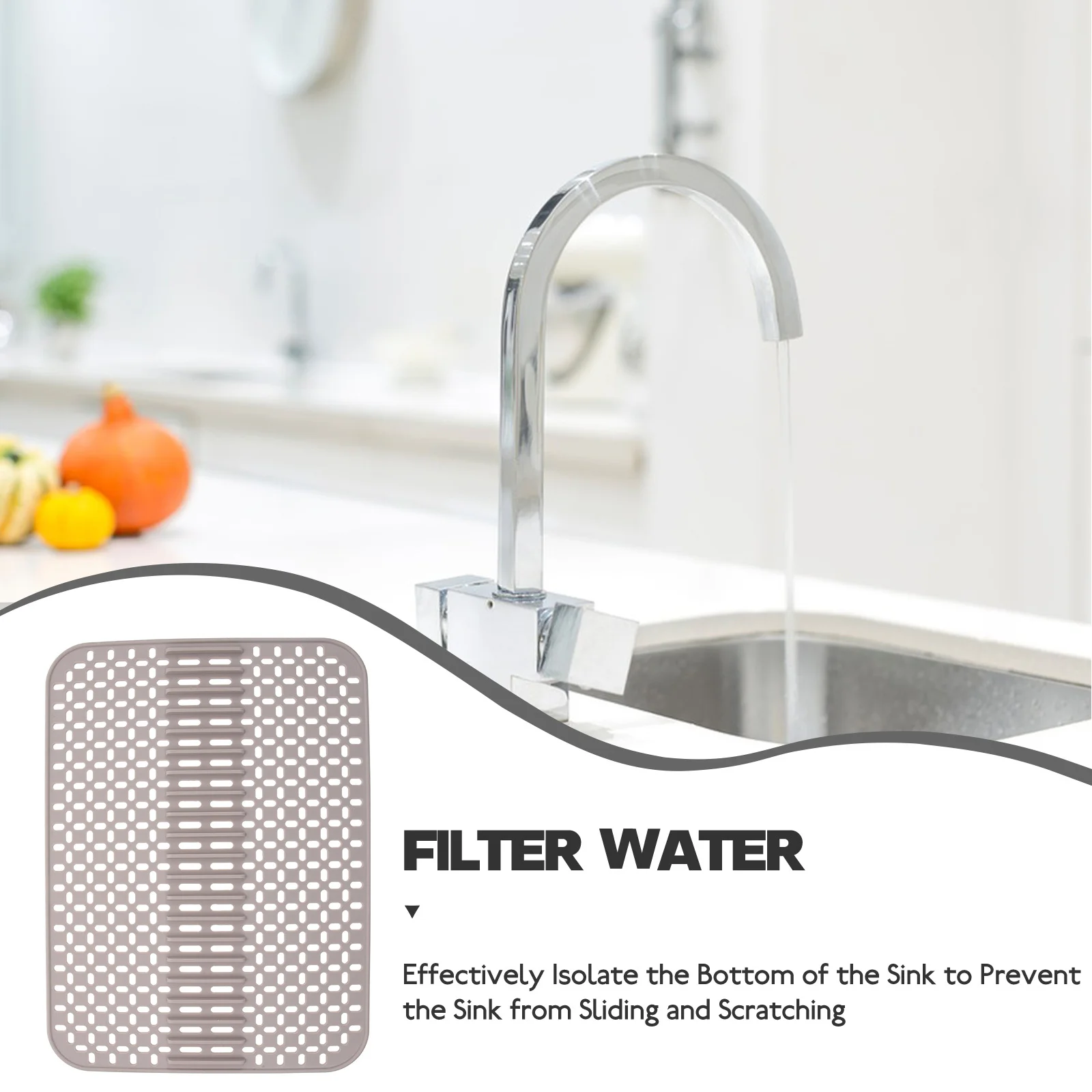 

Silicone Dish Drying Mat Kitchen Sink Protector Non Slip Texture for Glasses Bowls Cups Easy Clean and Durable