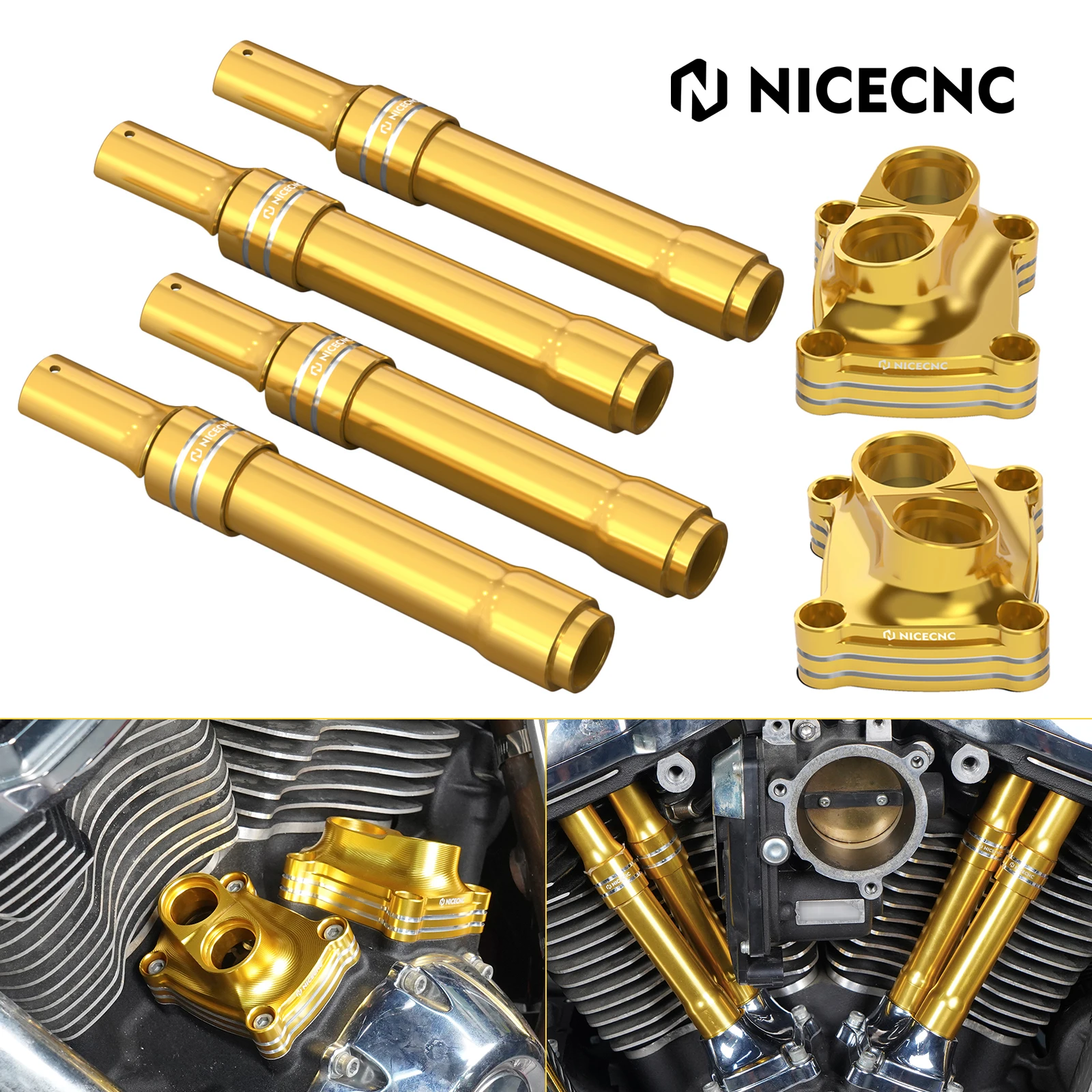 NICECNC Motorcycle Pushrod Covers Tappet Covers for Harley Road King/Special FLHR FLHRXS 2017-2024 CVO Limited FLHTKSE 2017-2021