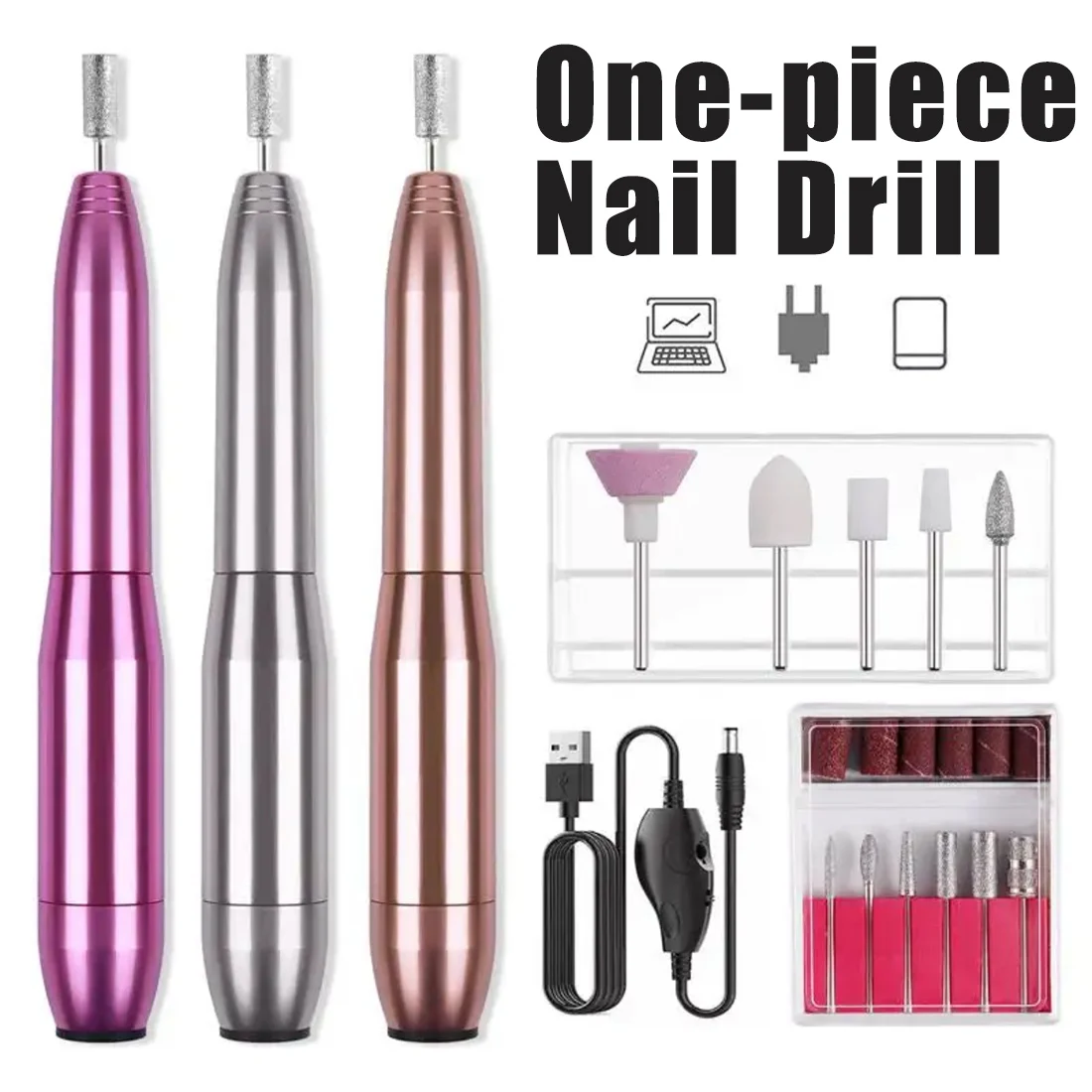 

Портативная аккумуляторная дрель для ногтей, легкая электрическая пилочка, набор для начинающих акрилового геля, домашнее использование