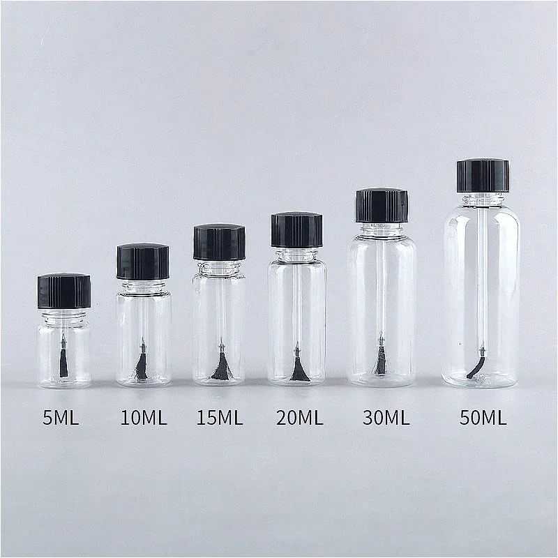 10/5 個 5 ミリリットル/10 ミリリットル/30 ミリリットルプラスチック詰め替え瓶マニキュアボトルタッチアップ収納ポットブラシキャップ付き Diy 工芸品容器