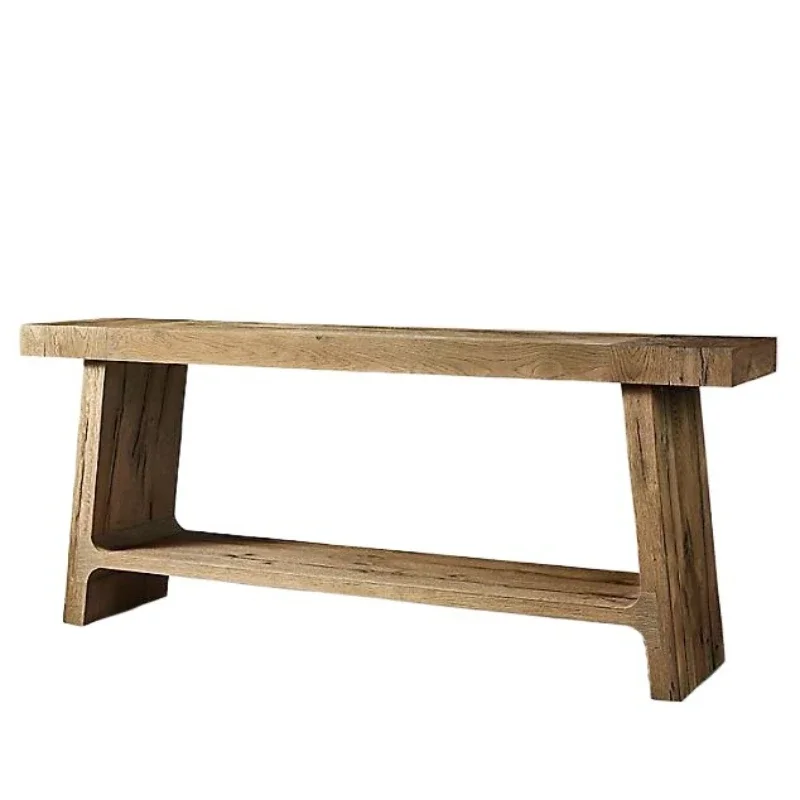 

American rural retro old all solid wood foyer simple all solid wood side cabinet