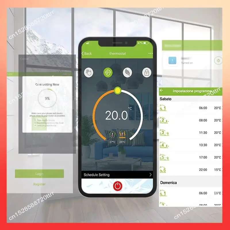 

ABNR Smart Tuya Alexa Голосовое управление Умный программируемый термостат Управление через приложение ЖК-дисплей Водяной/газовый котел Отопление Белый Wi-Fi Простота в использовании
