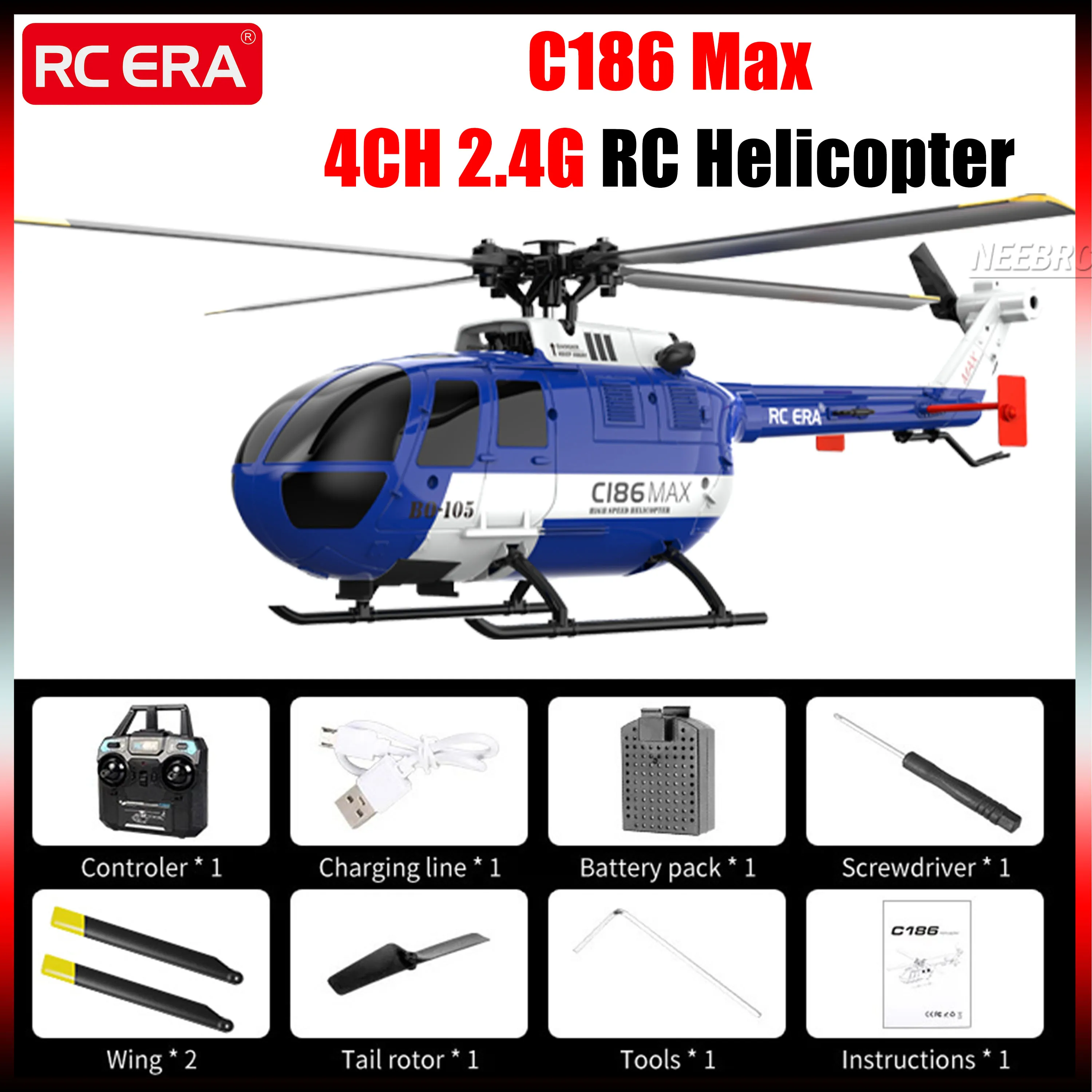 

Радиоуправляемый вертолет C186 Max RTF, 6-осевой гироскоп, одноклавишный режим взлета/управления, режим 6G, аккумулятор 7,4 В, USB, 4 канала, 2,4G, часть двигателя передатчика