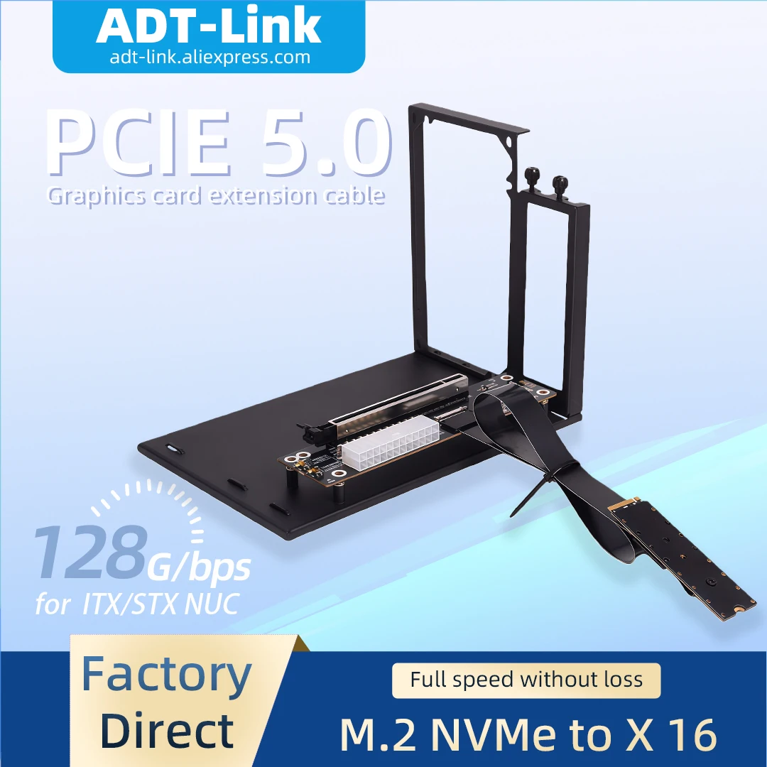 

ADT-Link M.2 M Key to PCI-E X16 GPU Dock PCIe 5.0 x4 Высокоскоростной eGPU ПК Ноутбук для внешней видеографической карты