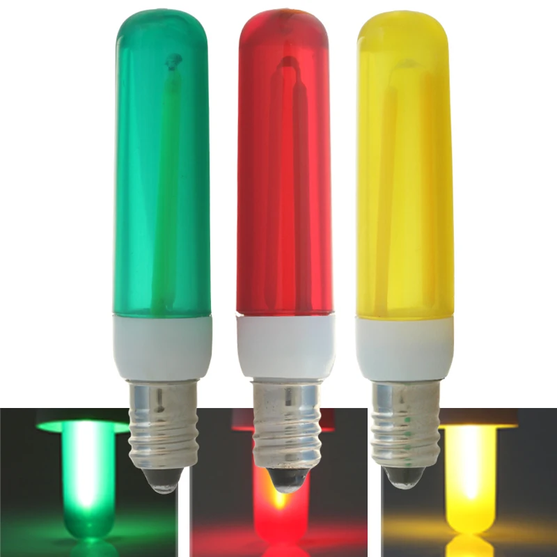 1x E10 2W Colorful Mini LED Filament Ampoule Bulb 12V 24V 220V Energy Saving Auto Indicator Warning  Light Home Decor Lamp