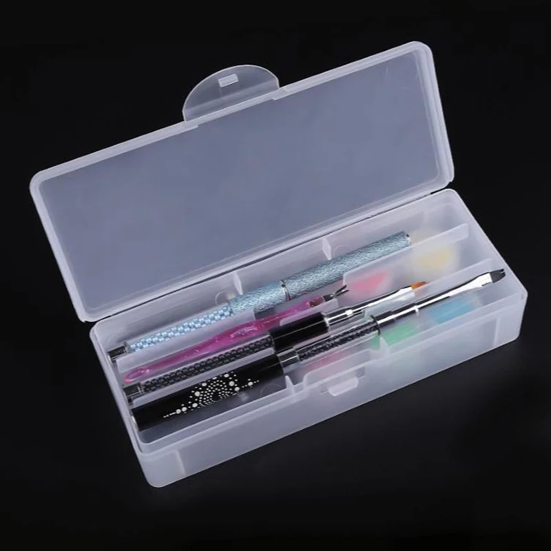 Portable Transparent Plastic Box Ear Dig Accessories Dust-proof Storage Container Nail Art Tool Storage Box