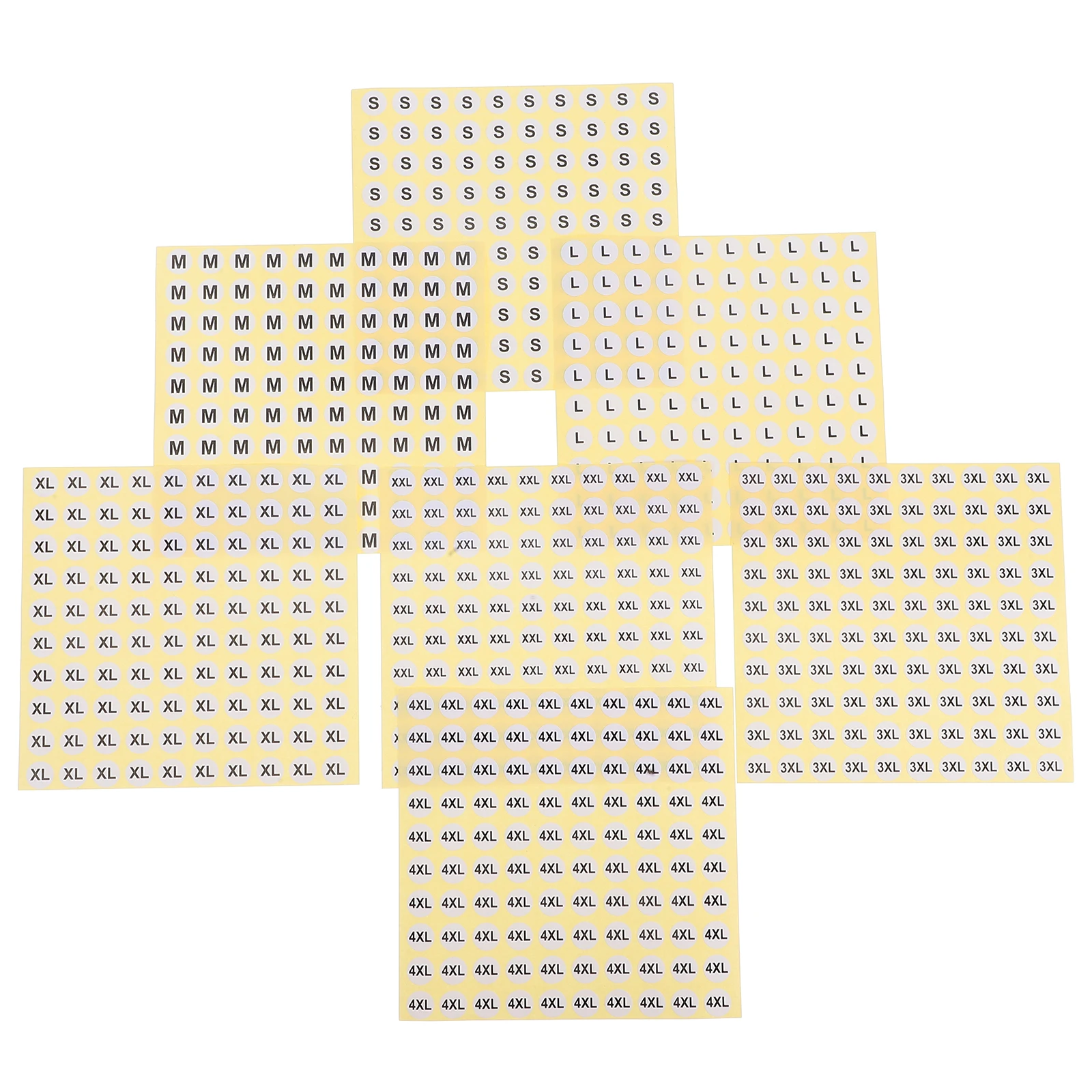 

7000pcs Clothing Size Labels Stickers Apparel Markers S-4XL Waterproof Quick Identification Easy Application File