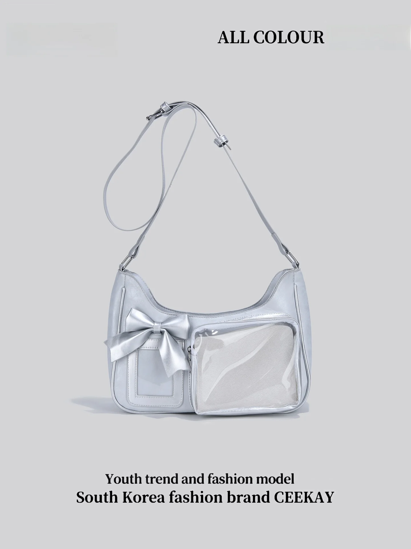 Ceekay Original  Market Single Shoulder Bag Women's 2026 New  Knot Transparent Crossbody Bag High-End Feeling