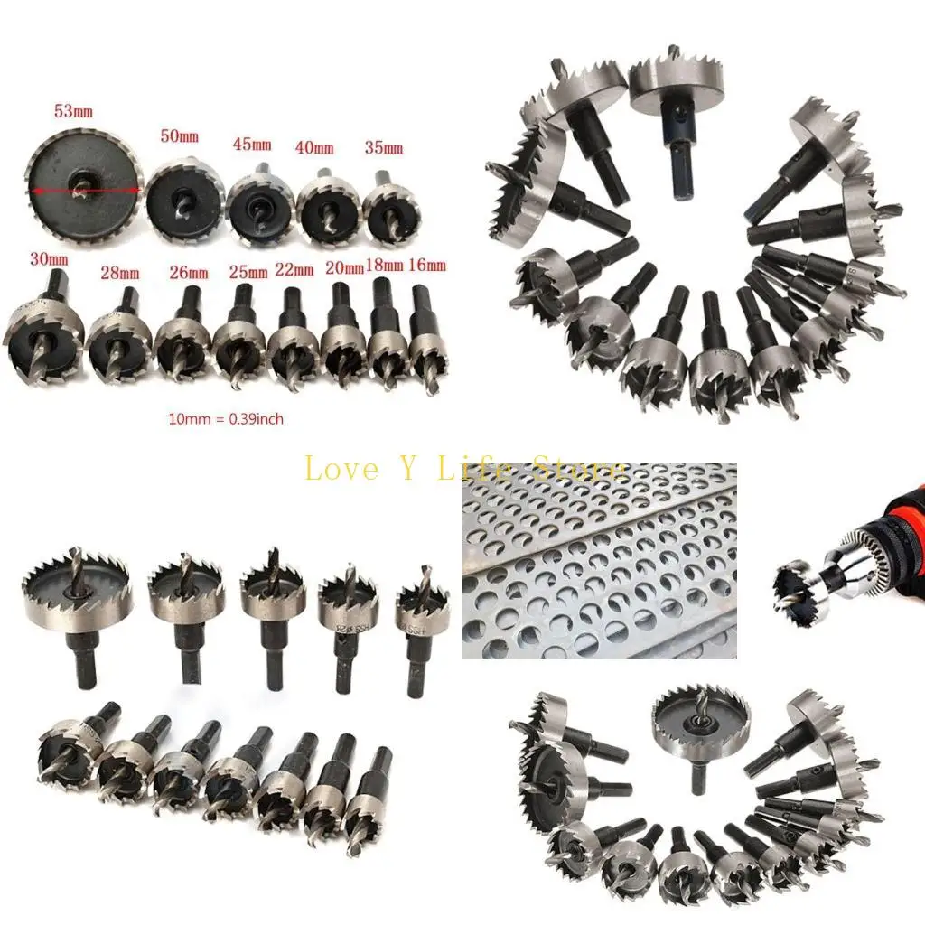 

L74C 16-53 мм твердосплавный наконечник HSS сверло набор кольцевых пил из нержавеющей стали металлический сплав для резак по для