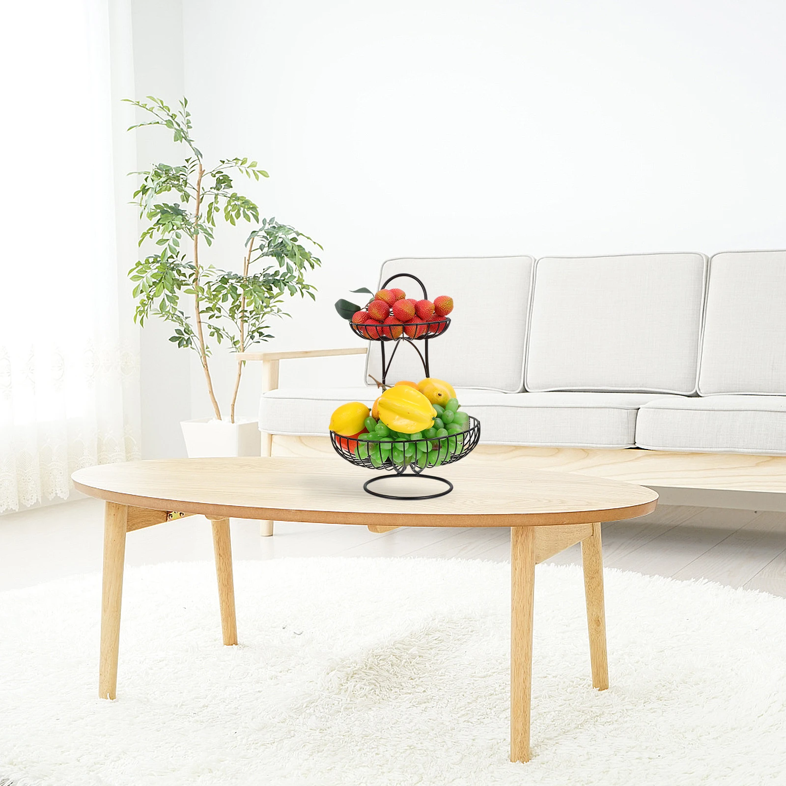 

Iron Fruit Plate Basket Countertop Bowl Kitchen Dish Metal Tray Holder Decorative Stylish Safe Hotel