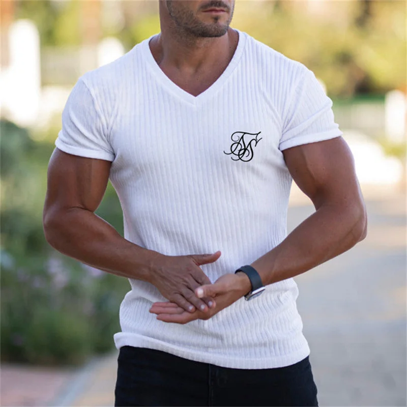 2024 NEW Sik Silk T Shirt Men Summer Short Sleeve Compression T shirt Mesh Tops Tee Male Clothing Fashion Sports T-shirts