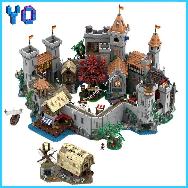 

Alternate Build Medieval Stone Castle MOC Bricks, Exquisite Ancient European Architecture Model for Hobby Collection