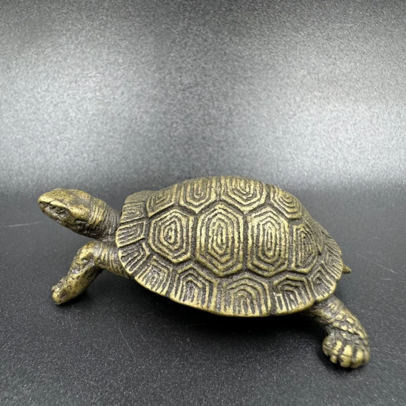 Brass small , solid millennial , mini copper , real turtle ornament