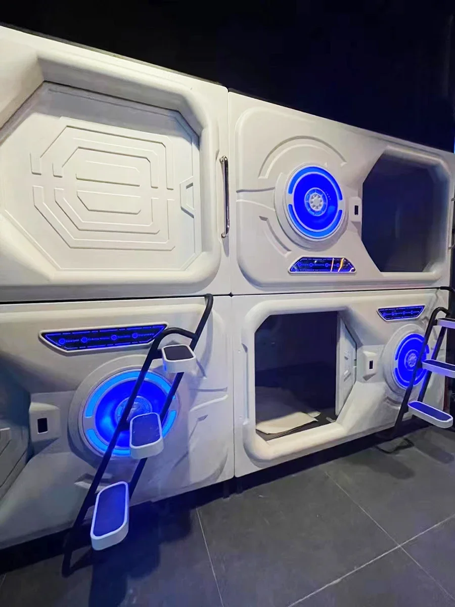 كبسولة الفضاء سرير غرفة الكبسولة النمط الياباني B & B E-Sports فندق الكبار العلوي والسفلي بطابقين Qinglv سرير بلاستيكي واحد