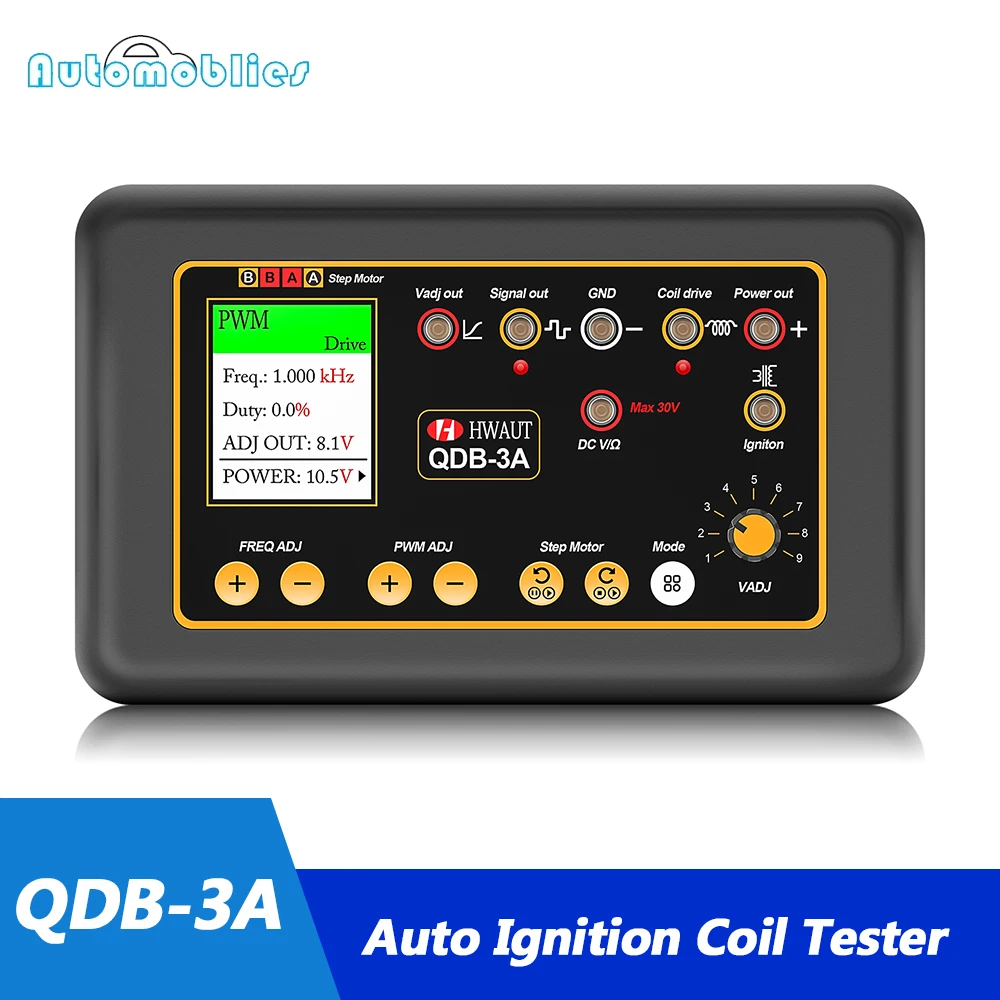 QDB-3A 12V to 24V Auto Ignition Coil Tester Car Idle Stepper Motor Solenoid Valve Injector Actuator Fault Detector Driver