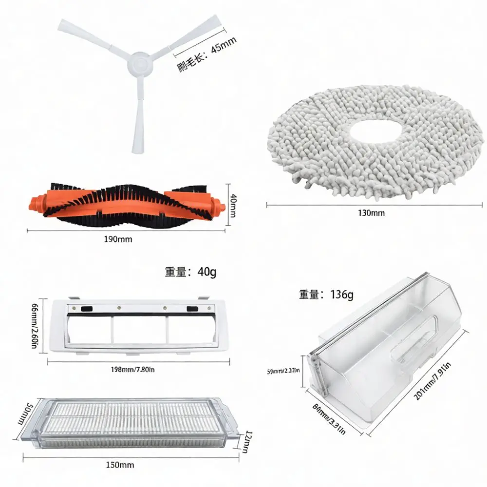 For Mijia C101 X20 Robot Vacuum Mop 2 Replacement Kit Main Brush Filter Sweeping Machine Effective Clean Parts