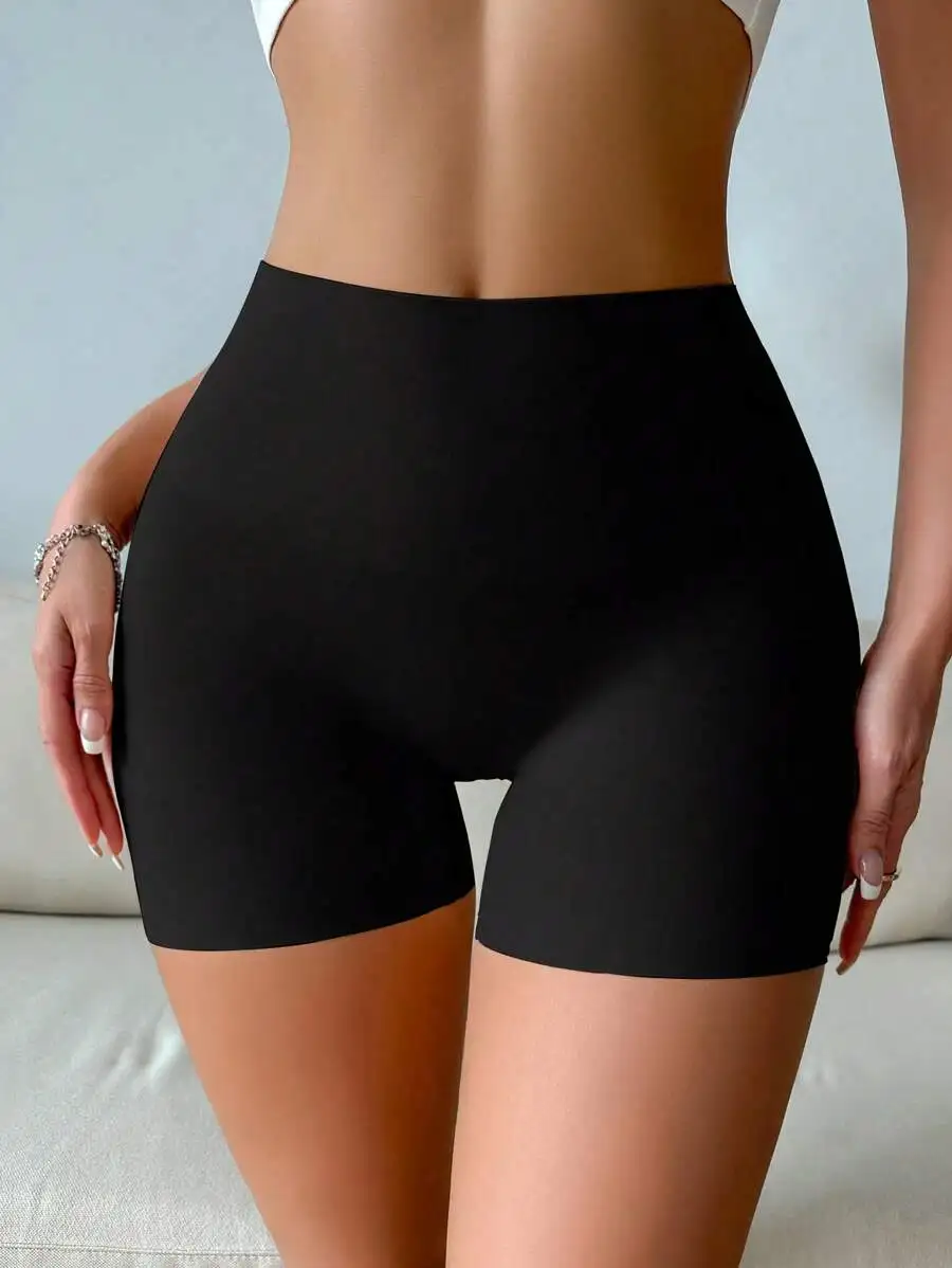 

Solid Color High Waist Shapewear Shorts For Women
