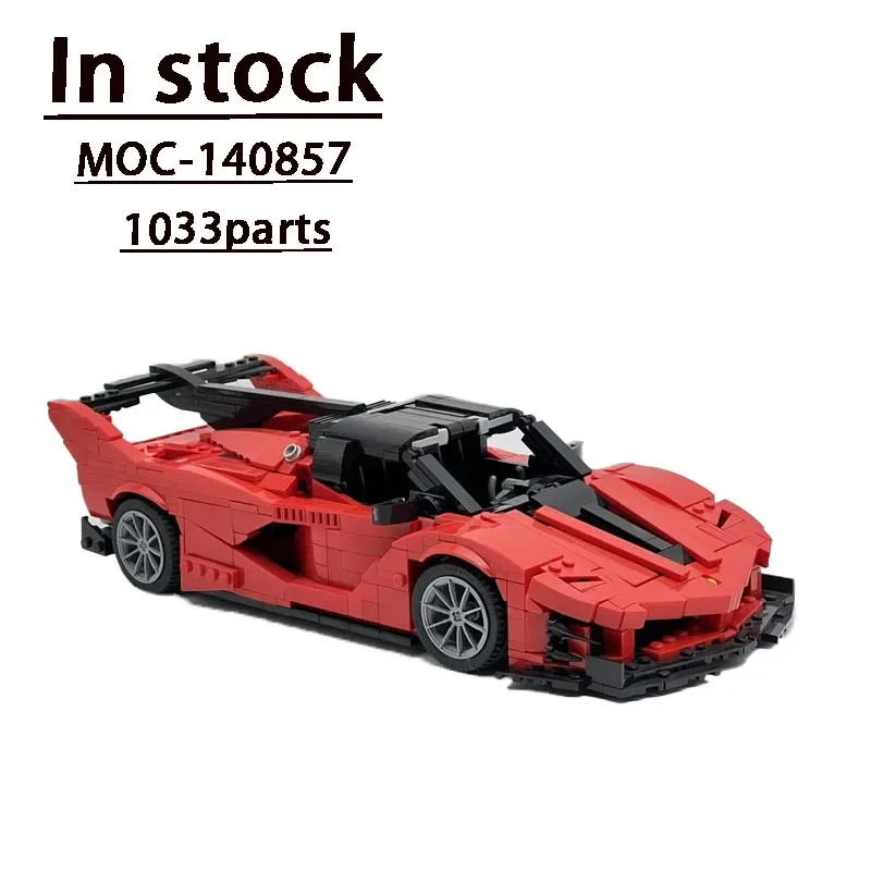 MOC-140857 Red Classic Art Scissor Door Supercar Assembly Building Block Model • 1033 Parts Adult Kids Birthday Toy Gift