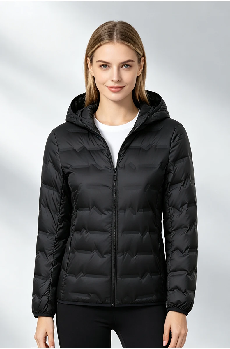 LNGXO Damen-Winter-Daunenjacke, Entendaunen, leichte, gepolsterte Jacken, Camping, Klettern, Trekking, Graphen-Futter, warmer Mantel – Detail 15