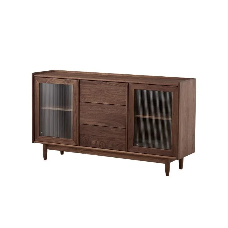 

Светлый роскошный шкаф из черного ореха для хранения, современный простой чайный шкаф, бытовой шкаф