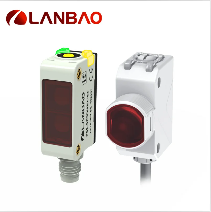 Polarized Reflection Red Light Thread And Square Shape Photoelectric Sensor  For Hilight Bright Objects Detection