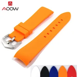 18mm 20mm 22mm 24mm Soft Silicone Strap Universal Elbow Arc Rubber Band Sport Waterproof Replacement Bracelet Watch Accessories