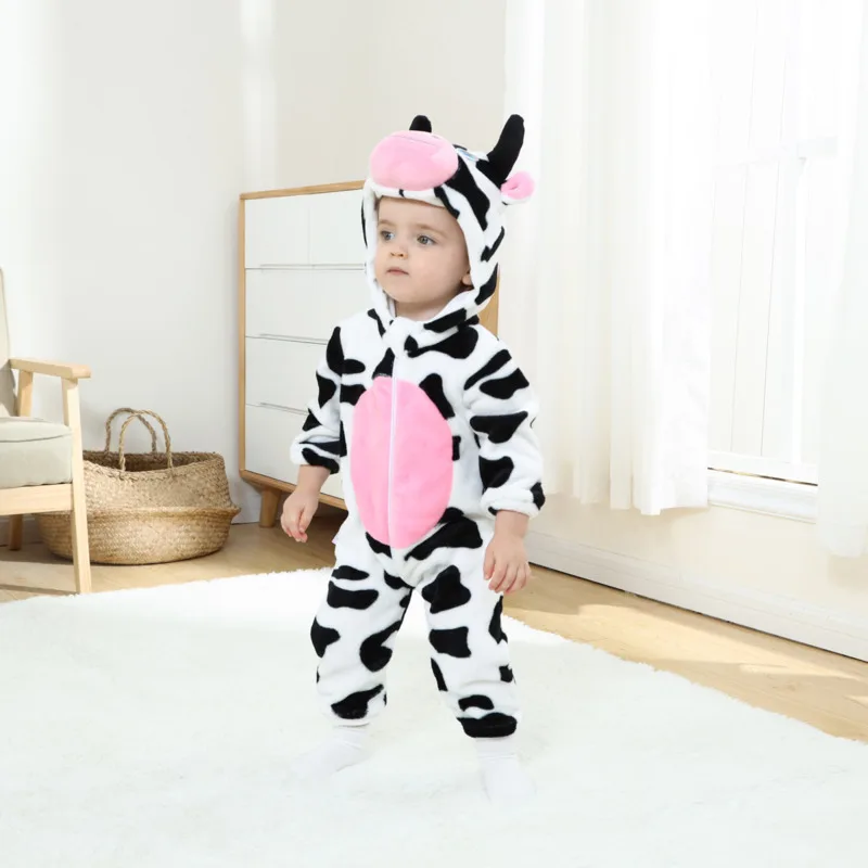 Animal Jumpsuit Pajamas Casual Loose Hooded Long Sleeve Animal Patterm Type Printing Cute Pullover Family Parent-child Pajamas