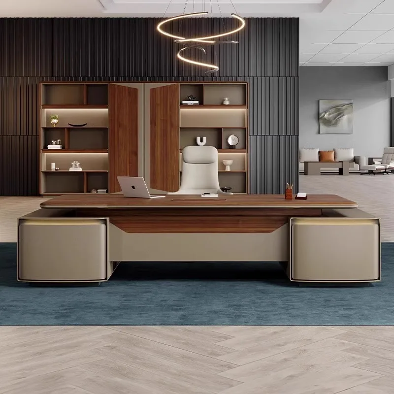 

Высококачественная комбинация офисного стола и стула Boss, Chair Person, President, Supervisor, Manager Table, Paint, High-end Large Desk O