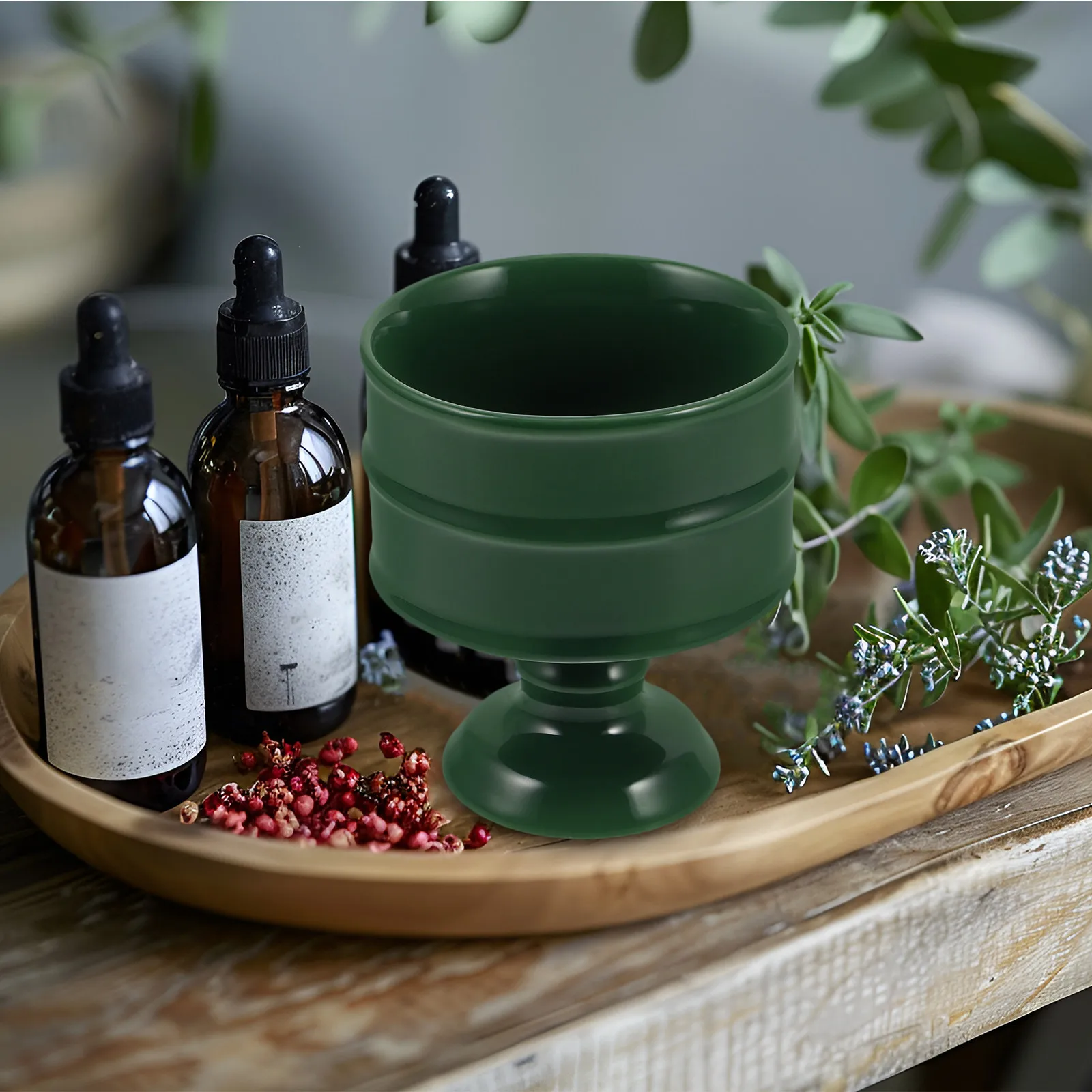 Ceramic Holder Aromatherapy Cup Thai Massage Style Incense Burner Tealight Dish Decorative Tray for Home Spa