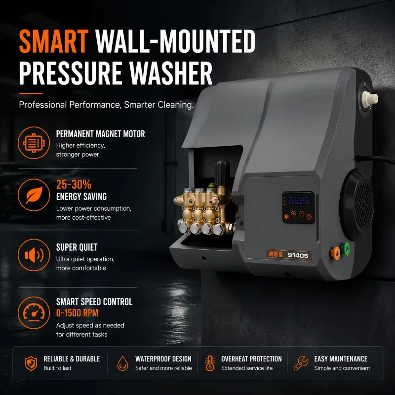 High  Wall Mounted   Pressure Washer Automatic Spray Water Cleaning Machine For Car Washing Outdoor Cleaning