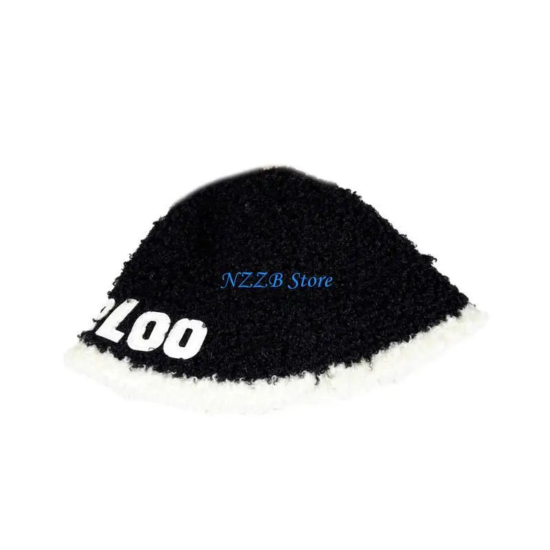 

T21F Casual Bucket Hat French Hat Fleece Beanie Handmade Beanie Hat Cloche