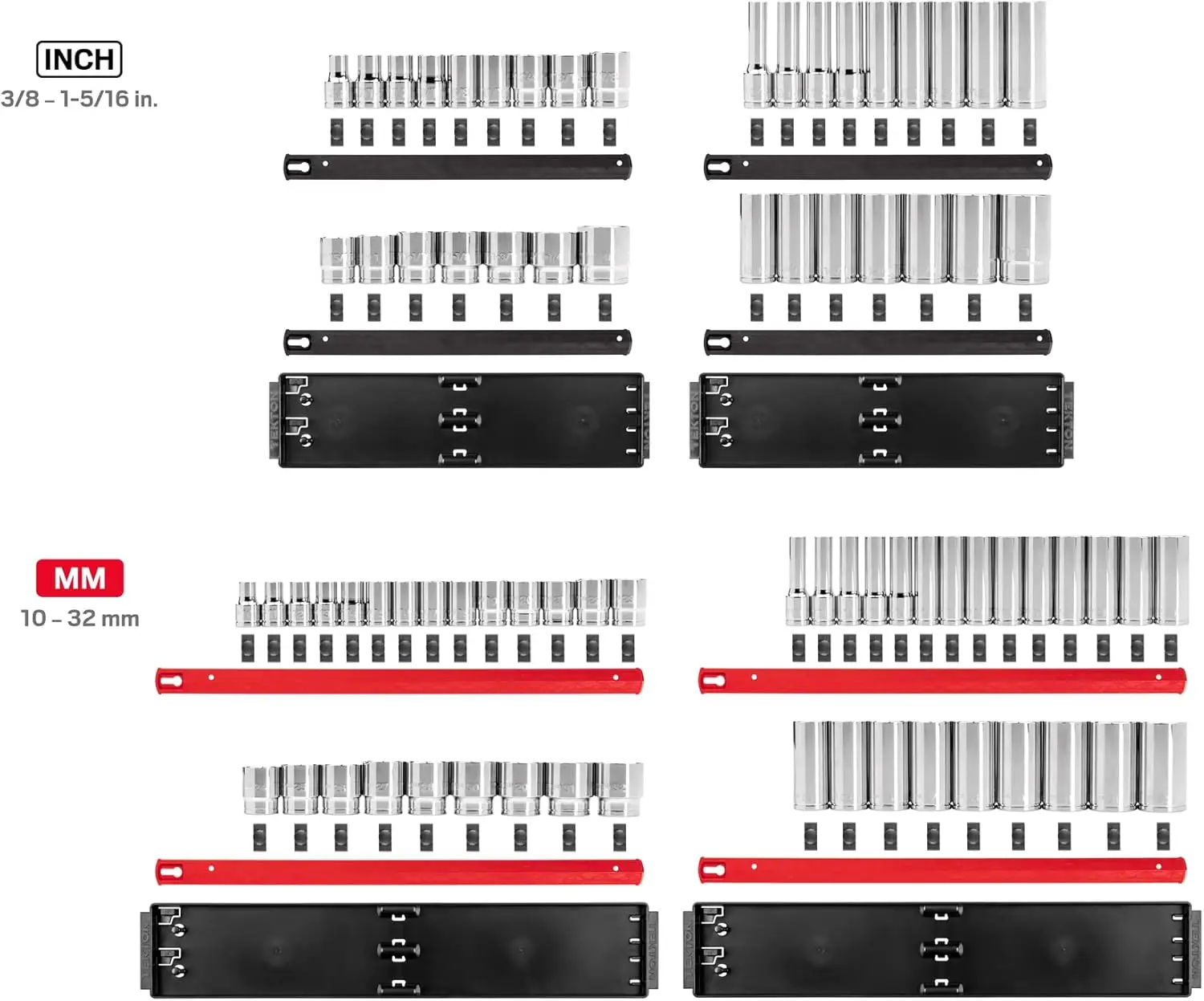 1/2 Inch Drive 6-Point Socket Set With Rails, 78-Piece (3/8-1-5/16 In., 10-32 Mm) | Shd92215