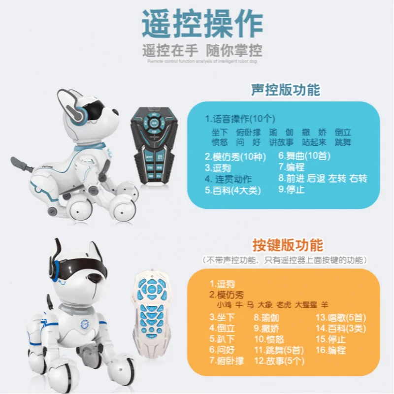 Chó robot thông minh điều khiển từ xa, lập trình LEIDY, mô phỏng đi bộ, đồ chơi điện tử cho trẻ em, đồ chơi chó điều khiển bằng giọng nói