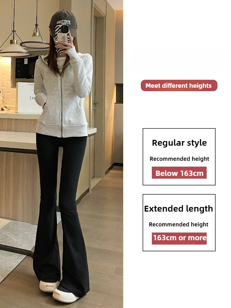 여성용 샤크 플레어 팬츠 하이웨이스트 스키니 블랙 캐주얼 봄 가을 2025 댄스 요가 마이크로풀