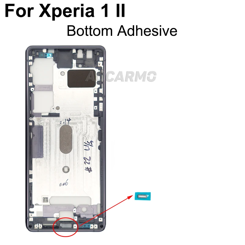 For SONY Xperia 1 II X1ii MARK2 Front LCD Display Screen Adhesive Back Cover Battery Rear Housing Top Mesh Full Set Sticker