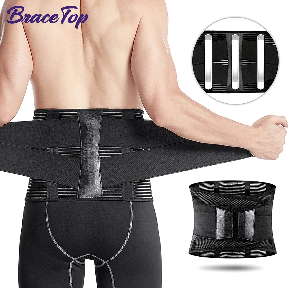 

BraceTop Sports Orthopedic Corset Back Support Belt Men Back Brace Belt Fajas Lumbares Ortopedicas Protection Spine Support Belt