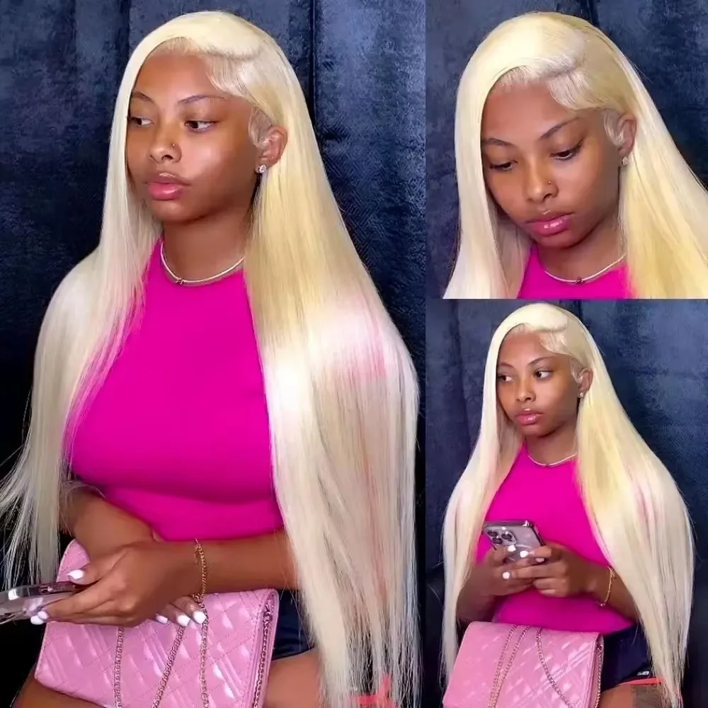 613 Honey Blonde Straight Brazilian Human Hair Wig 13x6 HD Transparent Lace Front Pre Plucked Easy To Style Daily Wear For Women