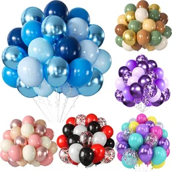 50 Uds. Globos de confeti de látex coloridos mezclados de 12 pulgadas decoraciones para fiesta de cumpleaños suministros de boda para Baby Shower