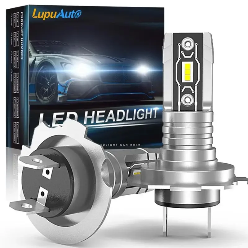 12V H7 Led Bulb 1:1 Mini Size Xenon White Headlight Bulb Fanless Wireless H7 Car Led Lamps Bright Plug and Play 16000Lm 6000K