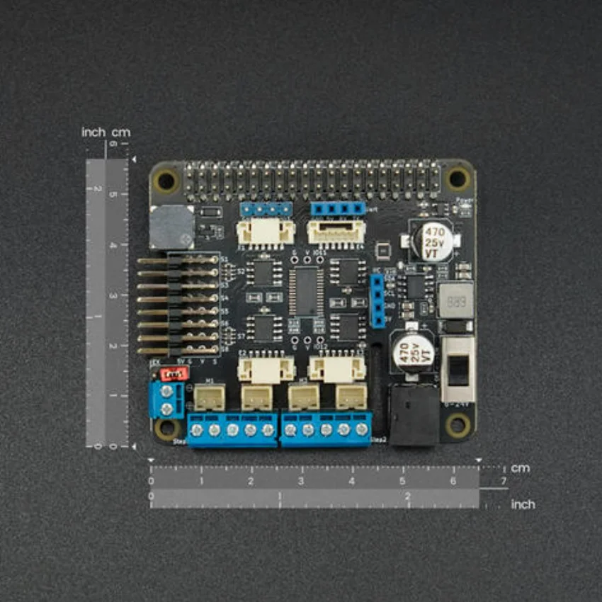 TopElec Raspberry Pi Motor Driver HAT, Controls 4 DC Motors & 8 Servos, I2C Interface, Power Supply for Pi, Compatible with Pi 4