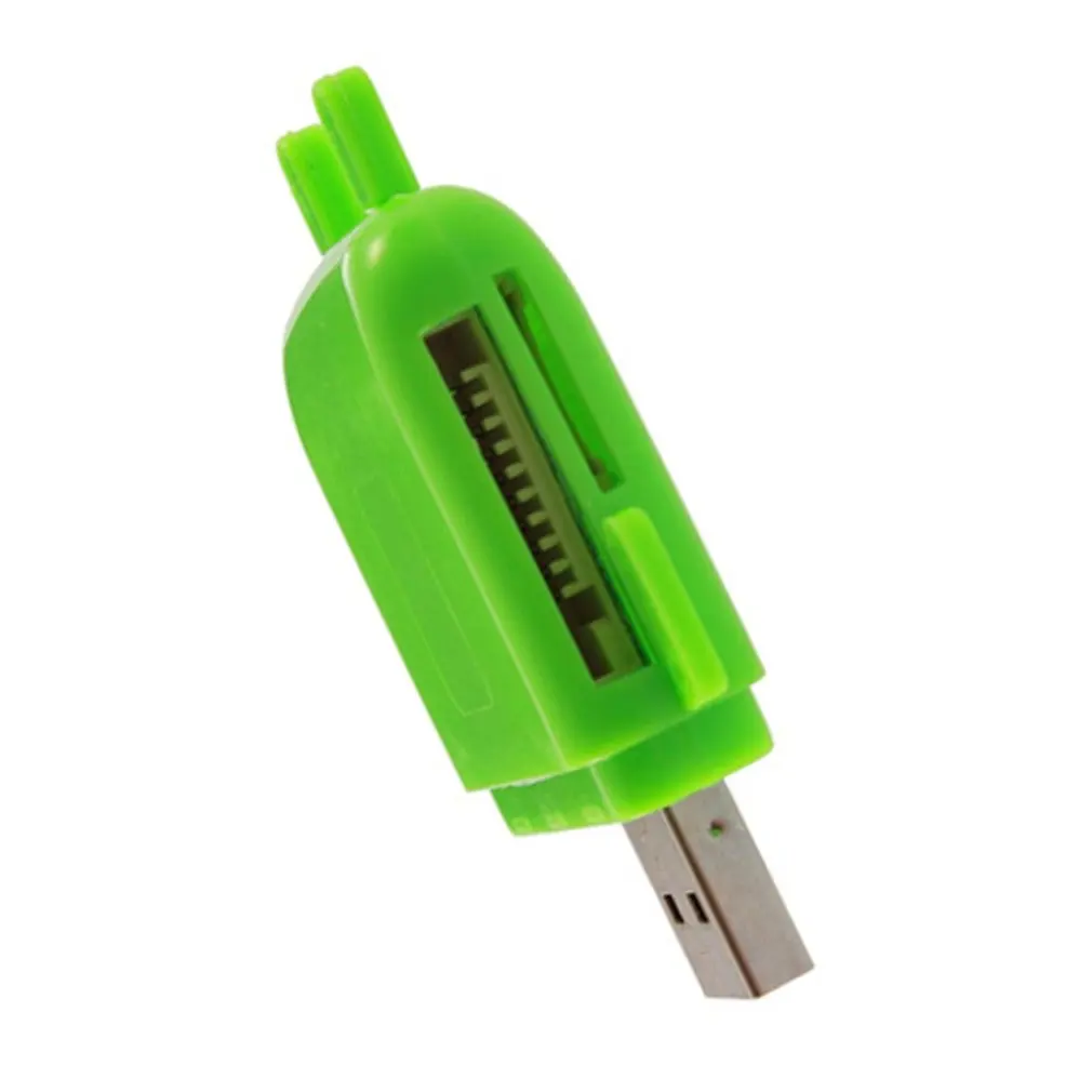 USB Mini Robot Android Lucu Baru 2.0 Pembaca Kartu Mikro TF Berkecepatan Tinggi