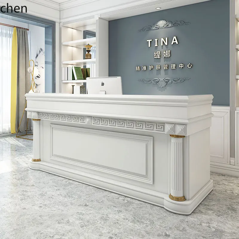 YFY European Style Modern Beauty Salon Front  High-End Bar Counter Club Hotel  Reception Desk Clothing Store Cashier Counter